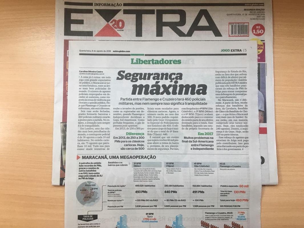 Manchetes dos jornais cariocas destacam o jogo entre Flamengo e Cruzeiro
