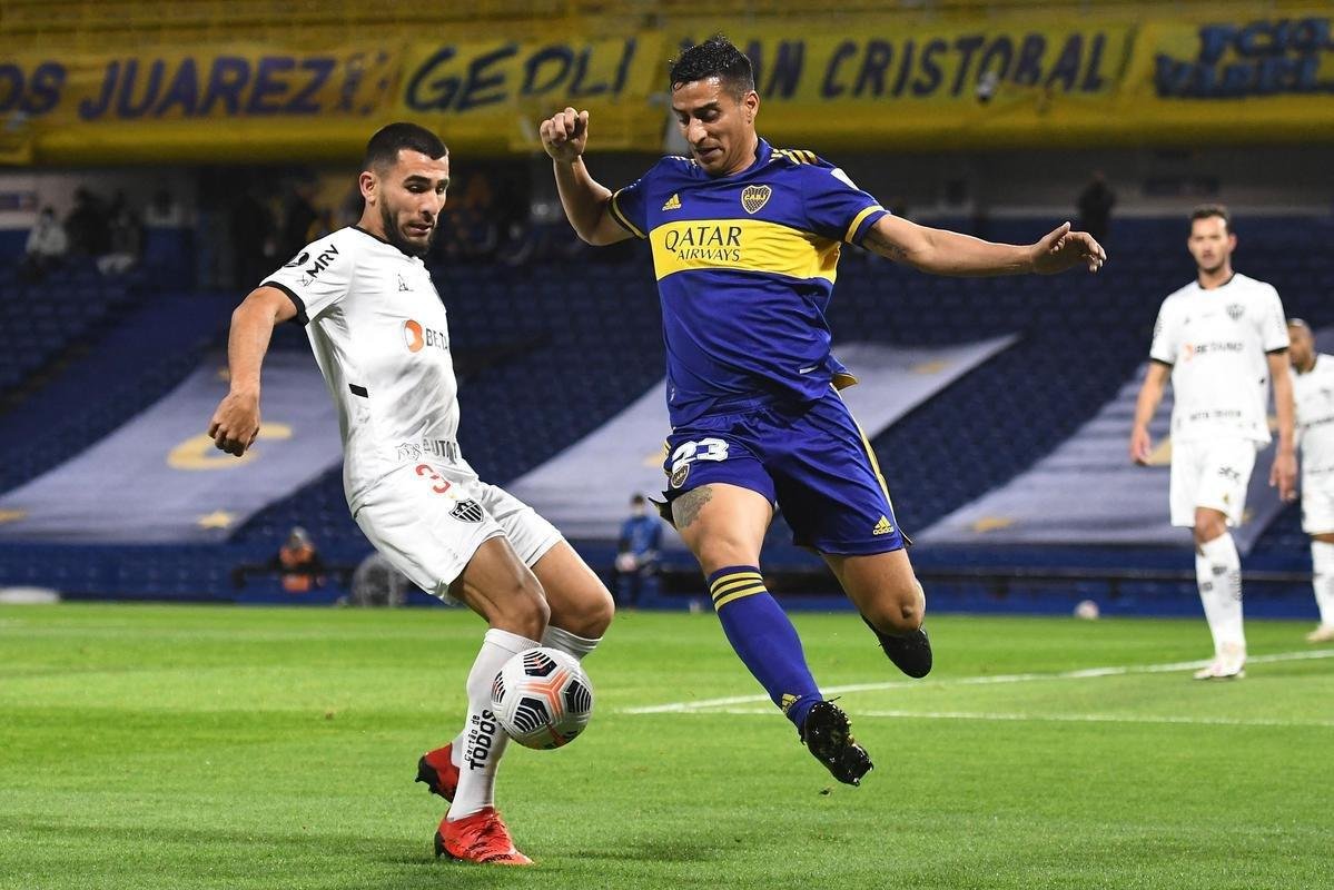 Fotos do jogo entre Boca Juniors e Atltico, na Bombonera, em Buenos Aires, pela ida das oitavas de final da Copa Libertadores de 2021