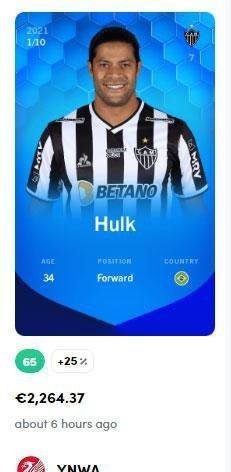 Hulk - 2.264,37 euros (R$ 14.419,74) pela carta super rara
