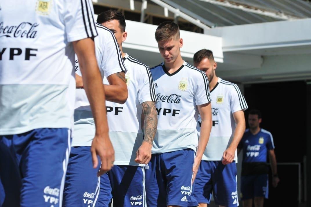 Imagens do treinamento da Argentina na Cidade do Galo