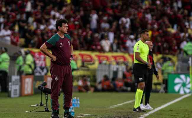 Fernando Diniz, durante empate entre Fluminense e Flamengo pela Copa do Brasil
