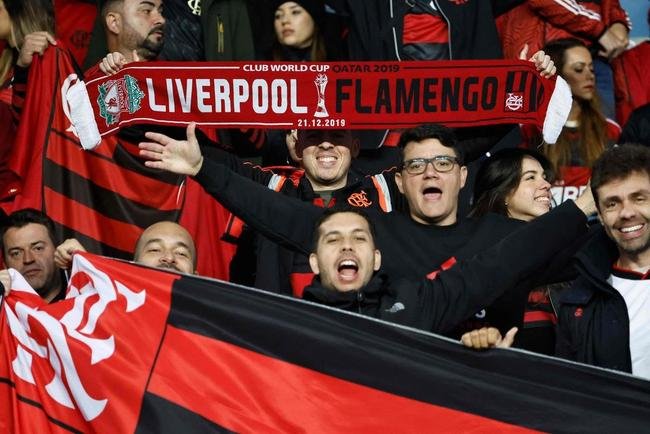 Torcedores de Flamengo e Al Hilal no Estdio Ibn-Batouta, em Tnger, no Marrocos