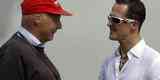 Dois dos maiores pilotos da histria: Niki Lauda e Michael Schumacher