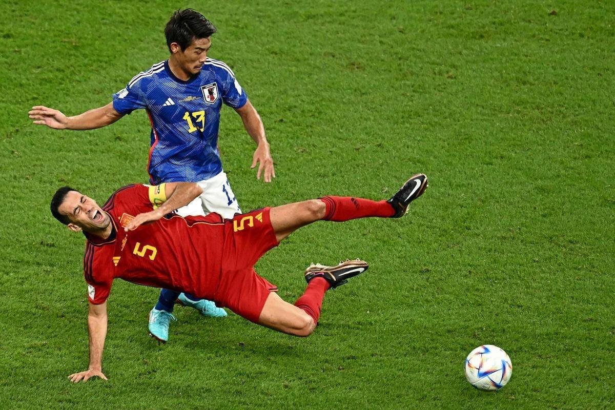 No Estdio Internacional Khalifa, Japo e Espanha duelaram pela terceira ltima rodada do Grupo E da Copa do Mundo do Catar