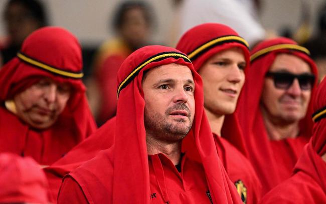 Croatas e belgas na partida pelo Grupo F da Copa do Mundo, no Estádio  Ahmad Bin Ali, em Al Rayyan