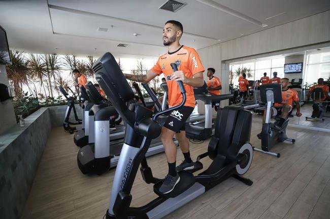 Atltico treina em academia do hotel em Fortaleza