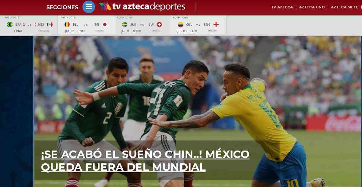 TV Azteca: 'Acabou o sonho! Mxico fora do Mundial'