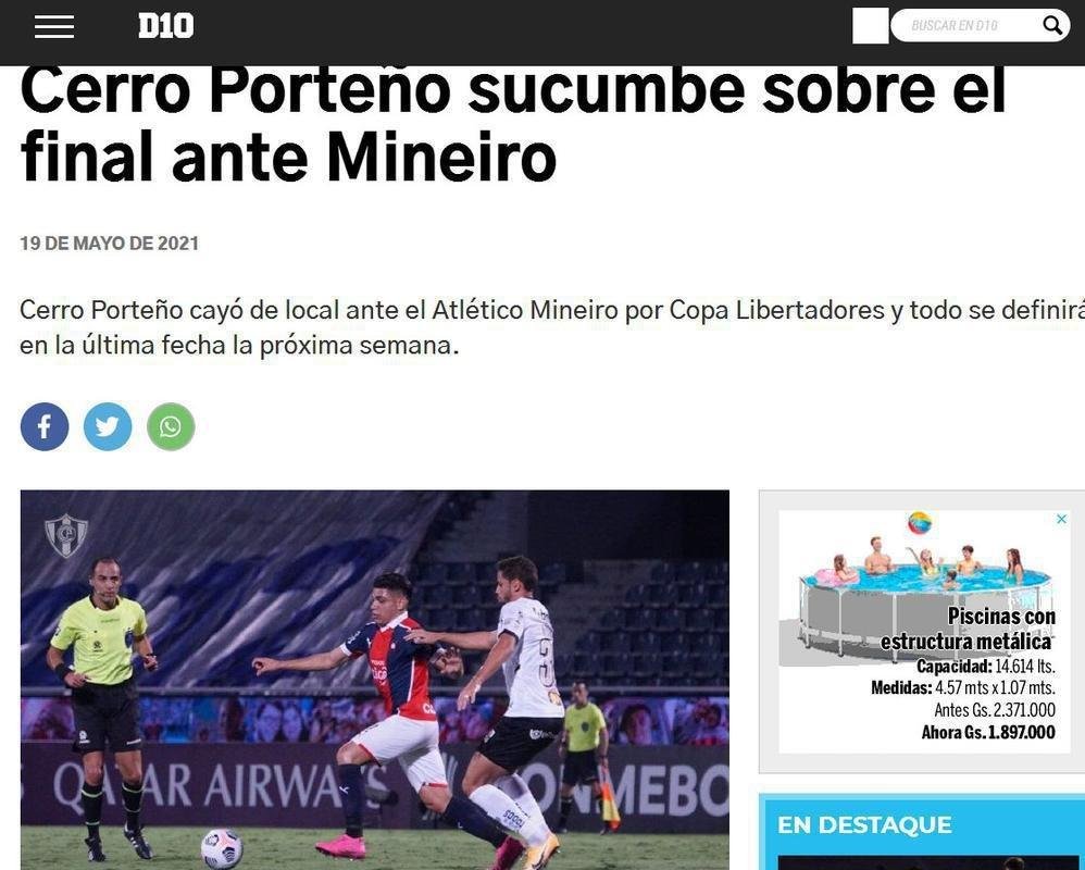 D10 - 'Cerro sucumbiu no final contra o Atltico'
