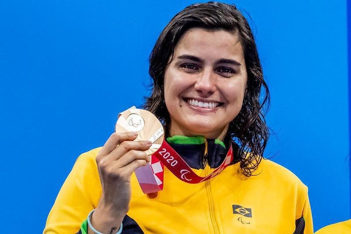 Marina Gesteira  bronze nos 100m livre da classe S9 da natao 