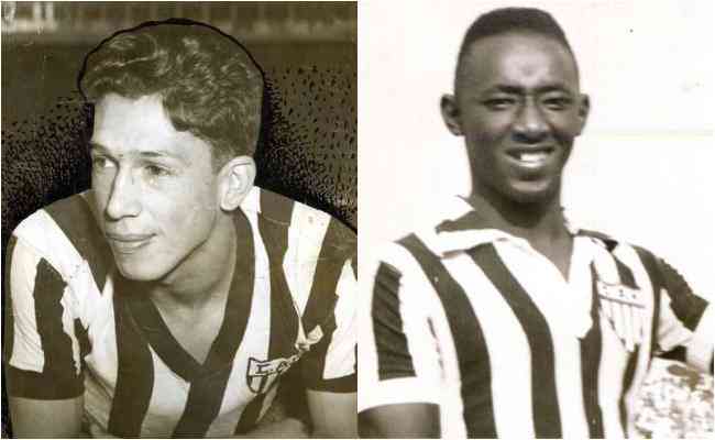 Vav e Ubaldo, em perodo que defenderam as cores do Atltico; jogadores foram os primeiro a marcar, simbolicamente, na Arena MRV