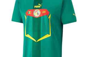 A camisa II de Senegal para a Copa do Mundo  verde e foi produzida pela Puma
