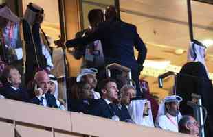 Presidente da Fifa Gianni Infantino ao lado do presidente francs Emmanuel Macron