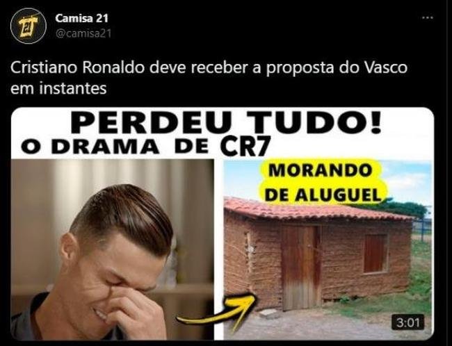 Torcedores brasileiros aproveitaram a sada de CR7 do Manchester United para fazerem memes na internet
