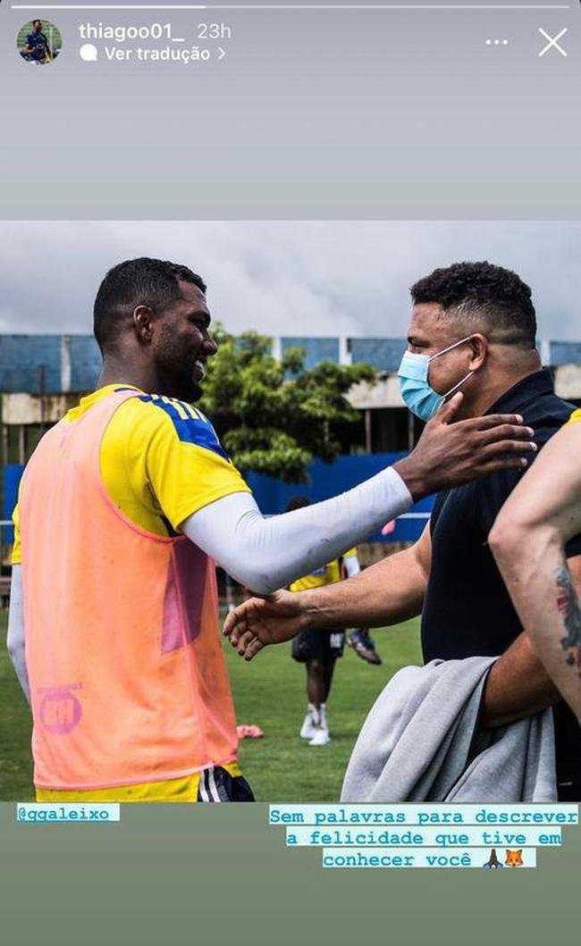 Segundo Thiago (centroavante), faltaram palavras para descrever a felicidade de conhecer Ronaldo