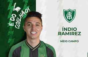 O meia-atacante Colombiano ndio Ramrez chegou ao Amrica aps defender o Bahia em 2021. Ele pertence ao Atltico Nacional-COL e est emprestado ao Coelho at o fim da temporada.