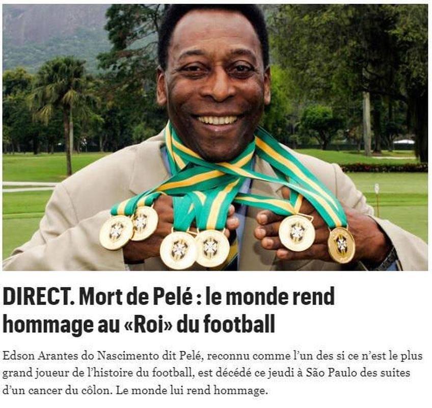 Le Parisien, da Frana: Morte de Pel: o mundo faz homenagens ao rei do futebol