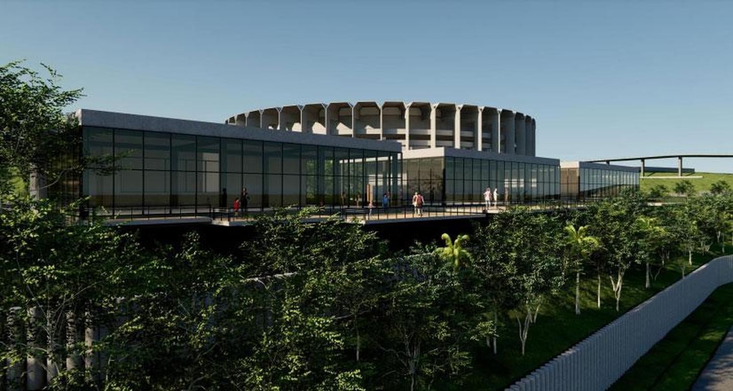 Alm de seguir como complexo esportivo, a rea do ginsio abrigar um restaurante com vista panormica, um shopping e um hotel