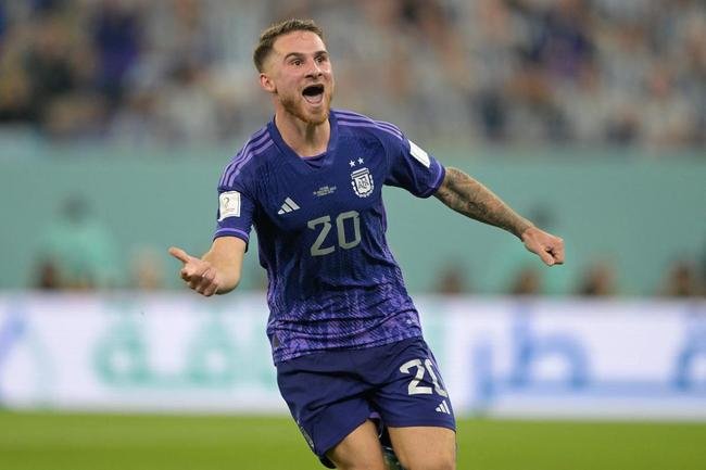 Alexis Mac Allister marcou o primeiro gol da Argentina sobre a Polnia no Estdio 974, em duelo pelo Grupo C da Copa do Mundo