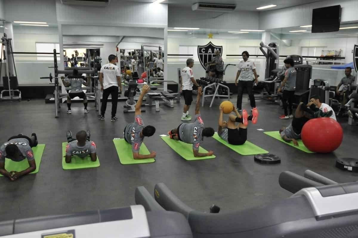 Imagens do treino do Atltico na academia da Cidade do Galo