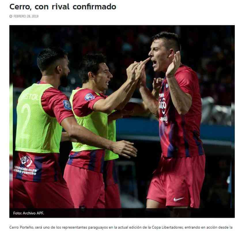 O Versus, do Paraguai, citou a conquista da Copa Libertadores pelo Atltico em 2013 ao falar sobre a classificao atleticana para o Grupo E. 