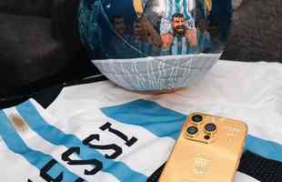 Iphones foram banhados a ouro pela Idesign Gold, a pedido de Lionel Messi