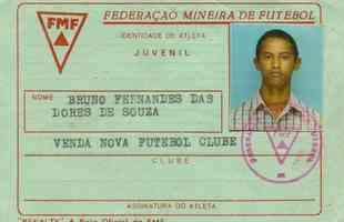 Inscrio de Bruno ainda no juvenil na Federao Mineira de Futebol (FMF)