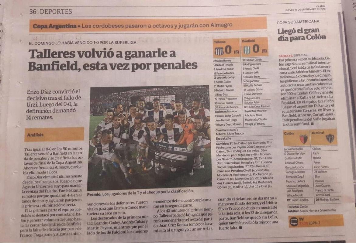 A cobertura do jogo entre Coln e Atltico na Argentina