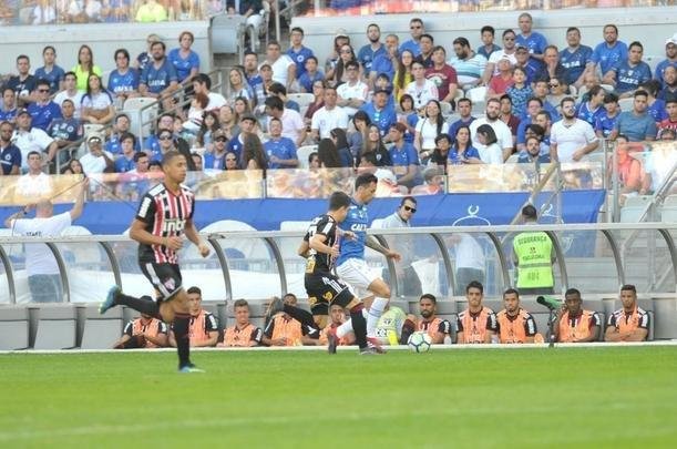 Fotos do jogo entre Cruzeiro e So Paulo