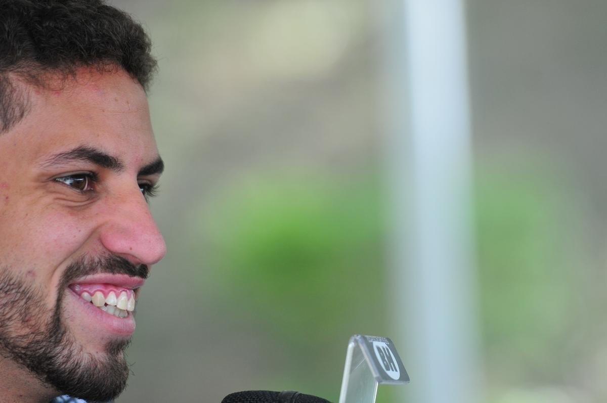 Gabriel completou 100 jogos pelo Atltico no empate por 0 a 0 com o San Lorenzo, no jogo de ida da Copa Sul-Americana, em 11 de abril