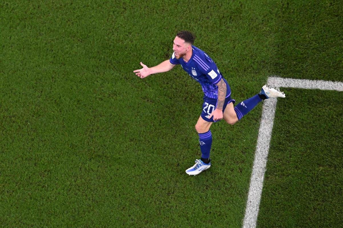 Alexis Mac Allister marcou o primeiro gol da Argentina sobre a Polnia no Estdio 974, em duelo pelo Grupo C da Copa do Mundo