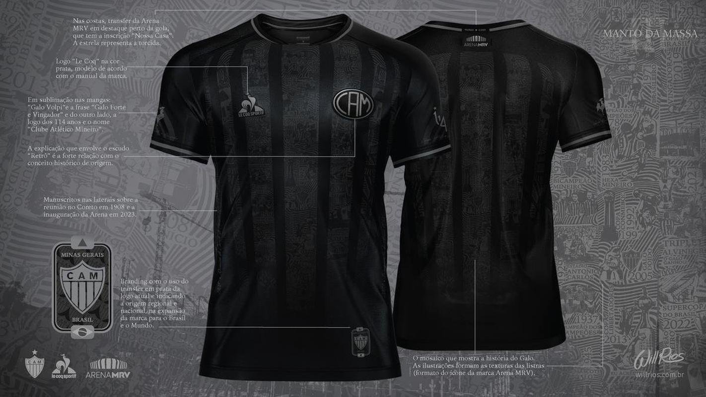 Com mais de 25% dos votos, Manto da Massa produzido pelo atleticano Will Rios venceu o terceiro concurso da j muito popular camisa do Atltico. Modelo  comercializado com exclusividade, inicialmente, para scios-torcedores.