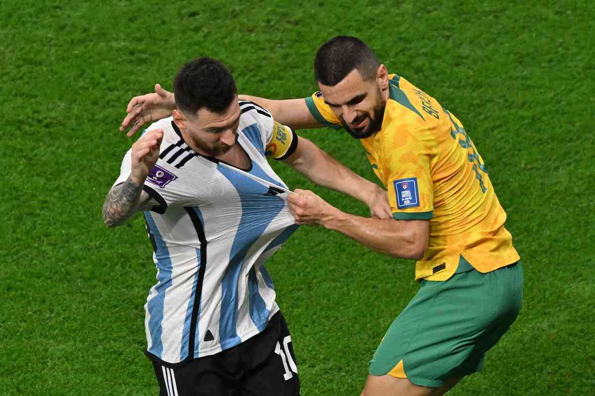 Argentina e Austrlia se enfrentaram pelas oitavas de final da Copa do Mundo
