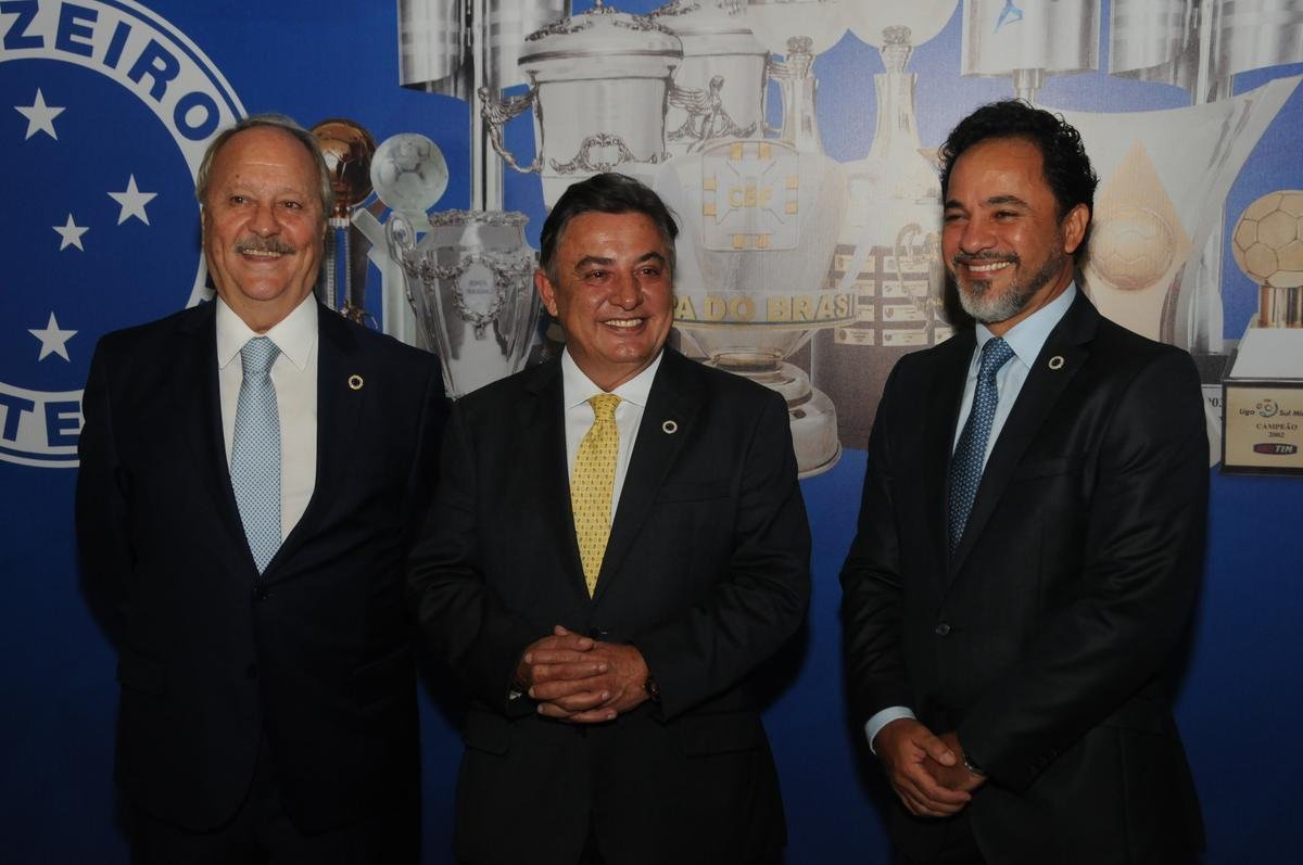 Wagner Pires de S, Zez Perrella e Marco Antnio Lage durante evento de posse