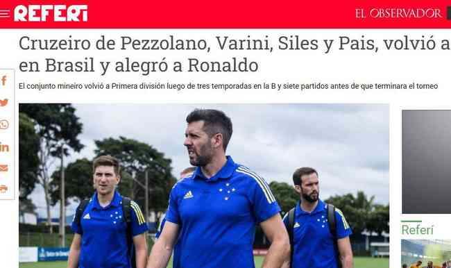 Referee (Uruguay) - The newspaper highlighted Uruguay in the Cruzeiro team