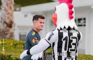 Atltico montou varal com camisas personalizadas para receber jogadores da Seleo Brasileira na Cidade do Galo