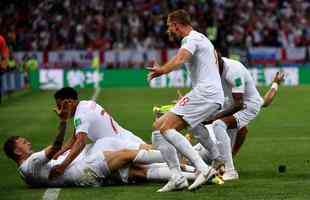Kieran Trippier, aos cinco minutos, abriu o placar para a Inglaterra com gol de falta