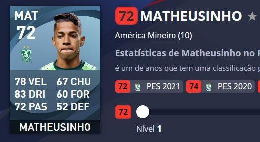 Matheusinho - América - Overall 72
