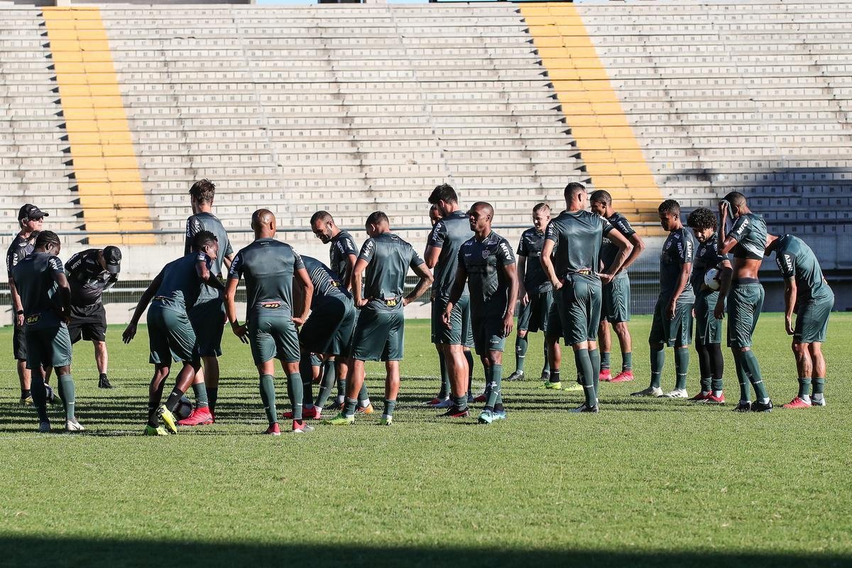Veja fotos do treino do Atltico no Uruguai