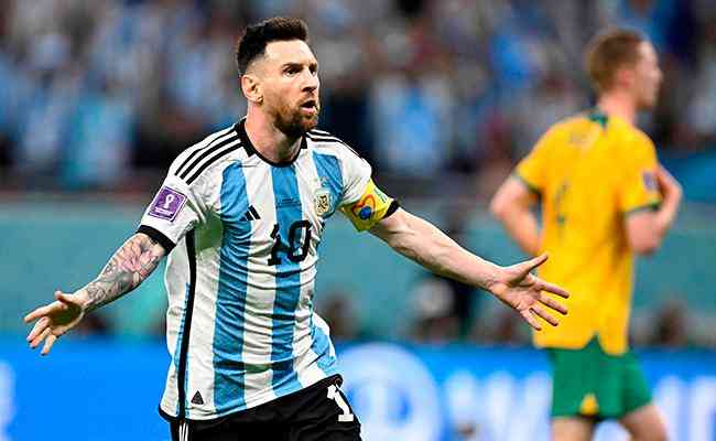 Messi marcou o primeiro gol da Seleo Argentina sobre a Austrlia