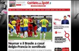 Corriere dello Sport (Itlia) - Neymar e Brasil para casa! Blgica x Frana na semifinal