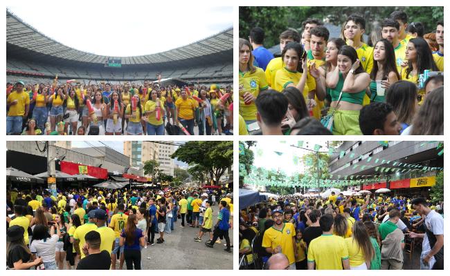 Mineiro, Rua Alberto Cintra (Unio), Savassi, Avenida Fleming, Rua Pium- e Bairro Buritis foram alguns locais monitorados pela reportagem durante o jogo do Brasil