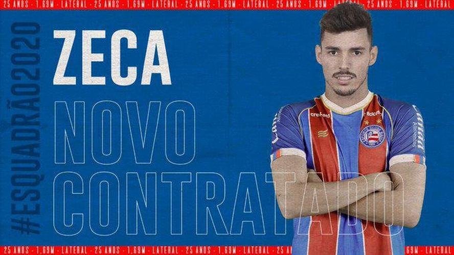 O Bahia anunciou a contratao do lateral Zeca, que estava no Internacional