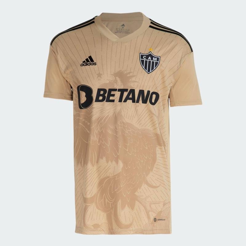 Imagens da camisa dourada do Atltico. Este  o quarto uniforme de jogo lanado pelo Galo em parceria com a Adidas na temporada 2022