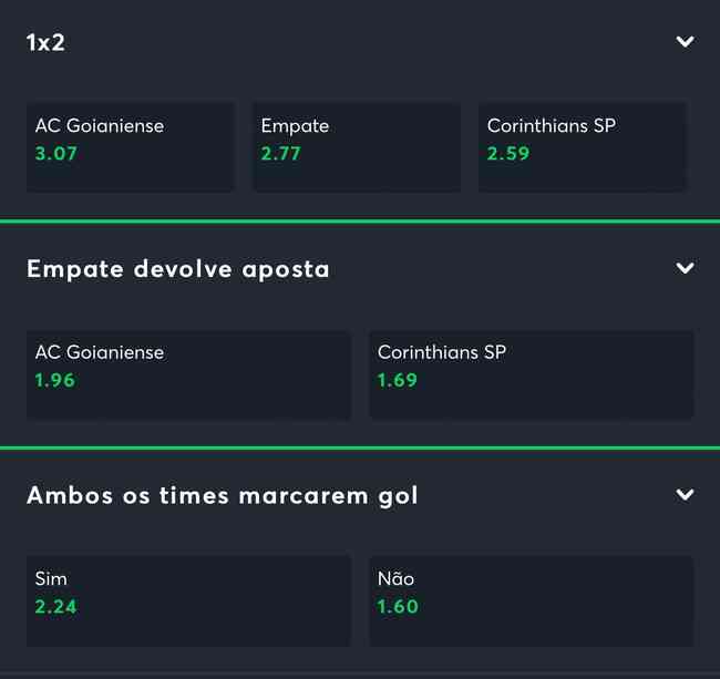 Veja as melhores cotações para Atlético-GO x Corinthians