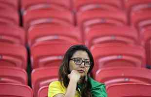 Torcida brasileira deixou a Arena Kazan decepcionada aps eliminao na Copa do Mundo