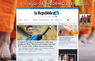 La Repubblica (Itlia) - Cristiano Ronaldo  um jogador da Juventus. A despedida do Real: 'Esta ser sempre a sua casa'. CR7: '9 anos nicos, eu queria nova aventura'