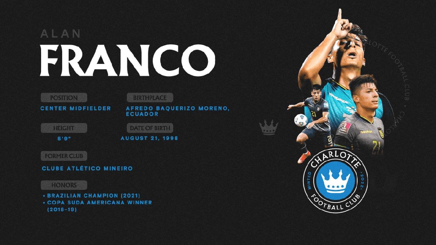 Alan Franco - meia foi emprestado ao Charlotte FC-EUA