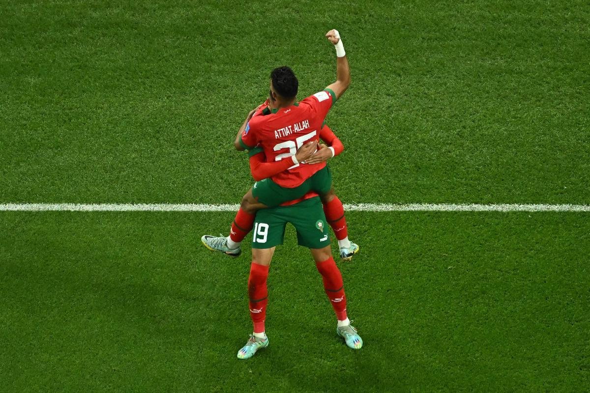 Fotos do gol de Youssef En-Nesyri, de Marrocos, sobre Portugal, pelas quartas de final da Copa do Mundo de 2022, no Catar