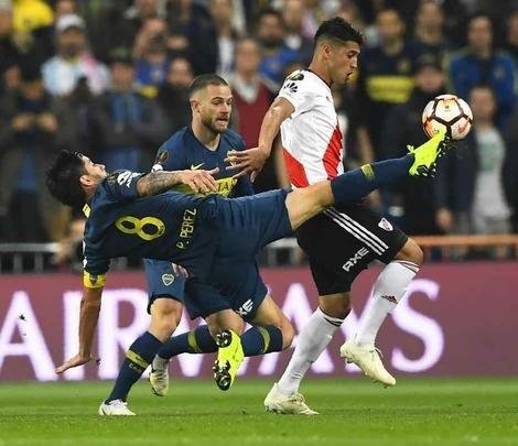 Imagens da finalíssima da Copa Libertadores, entre River e Boca, no Santiago Bernabéu, em Madri