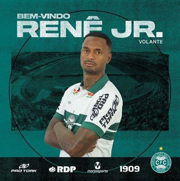 O Coritiba anunciou a contratao do volante Ren Jnior, que estava no Corinthians